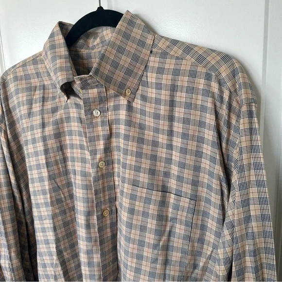 Burberry Men's Plaid Shirt - Brown and Gray - Picture 2 of 8